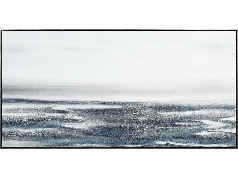 Mare Seascape Canvas Art in Grey Wood Frame