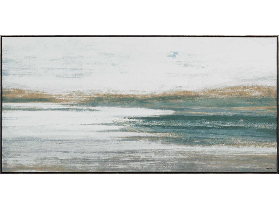 Agave Abstract Landscape Canvas Art in Grey Wood Frame