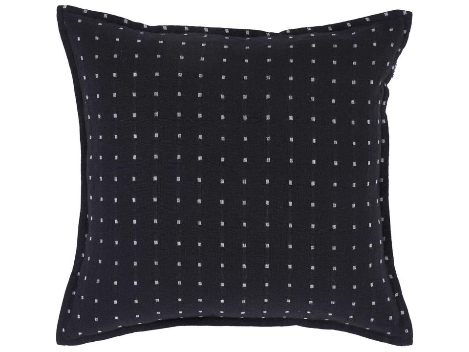 Brittany 20-Inch Square Linen Indoor Pillow in Black and White Dots