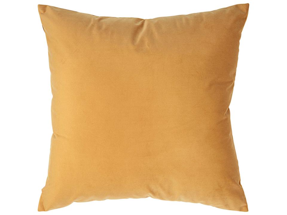 Jonquil Indoor Pillow in Mango Polyester Velvet with Feather and Down Fill