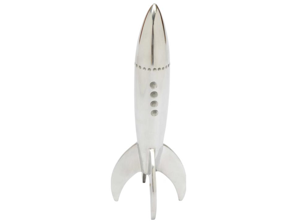Rush Polished Silver Rocket Statue
