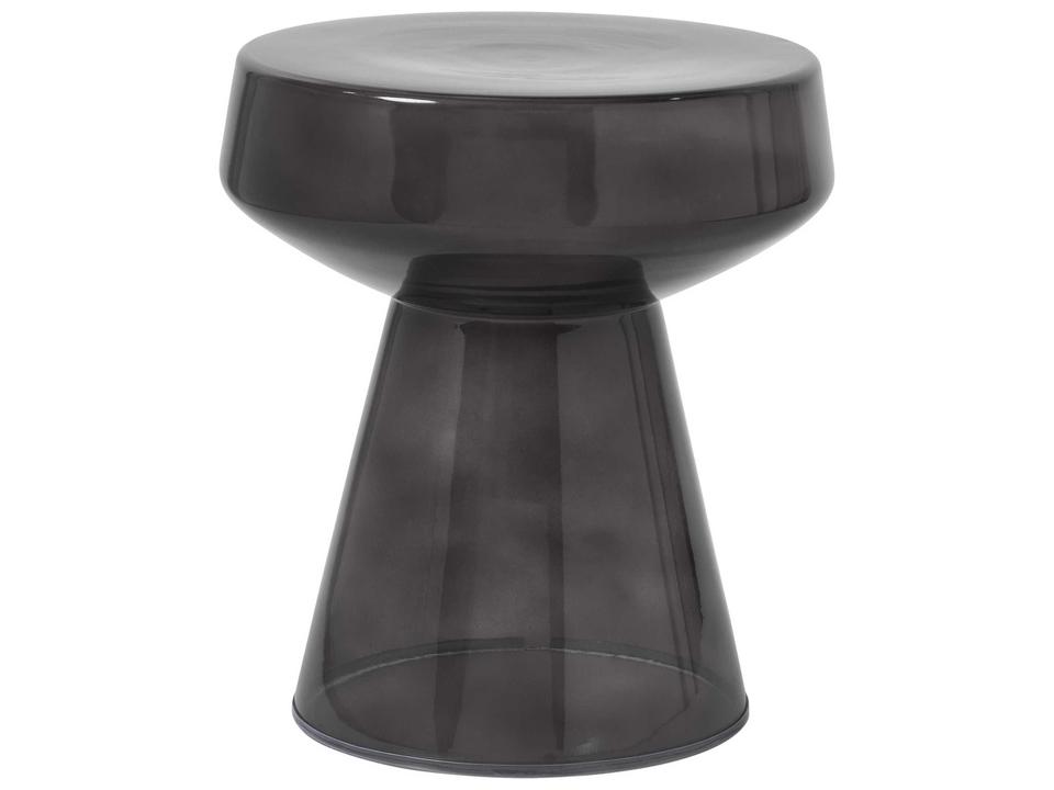 Lavinia Round Glass End Table in Tinted Black