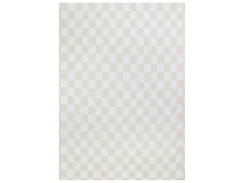 Grandi Woven Cotton Throw Blanket in Ivory and Cream
