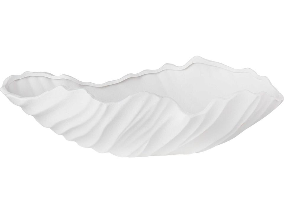 Darius Shell Inspired Decorative Ceramic Bowl in Matte White