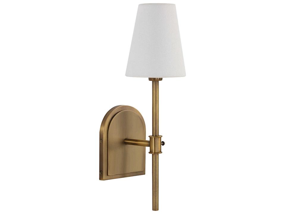 Montreux 1-Light Wall Sconce in Dark Antique Brushed Brass and Linen