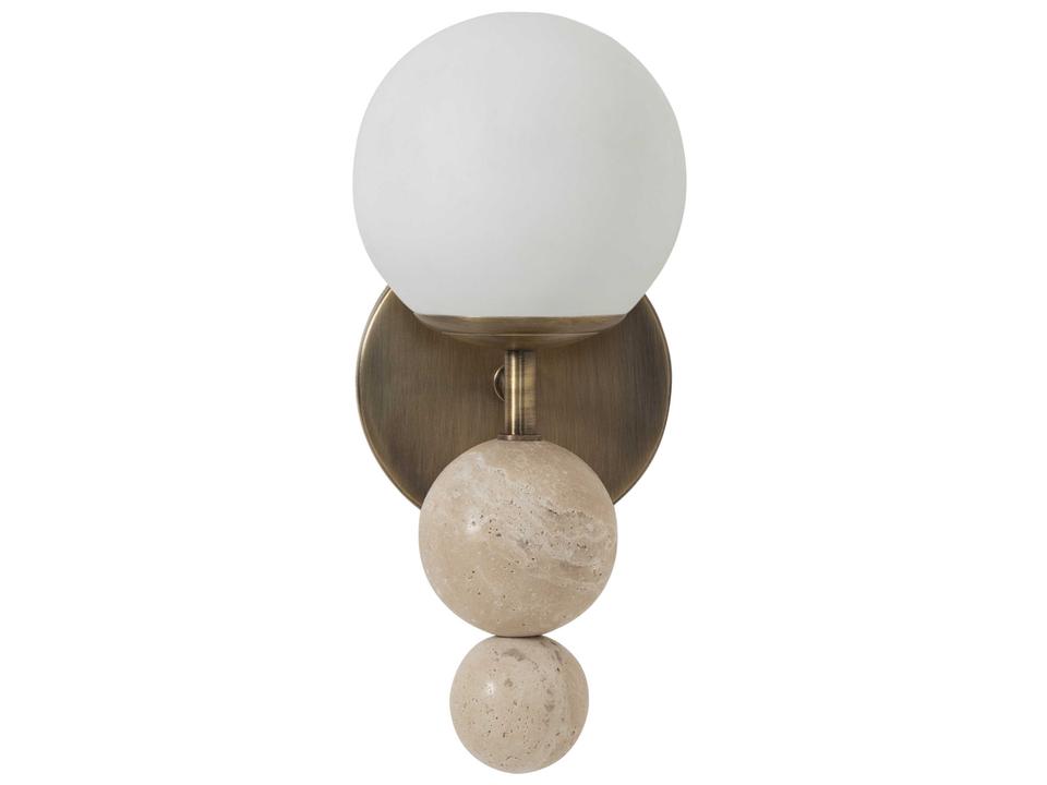Celestia 1-Light Matte Antique Brass Beige Wall Sconce