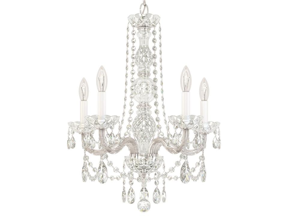 Arlington 5-Light Chandelier with Clear Heritage Crystals in Polished Silver