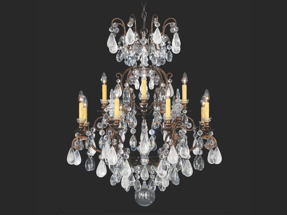 13-Light Renaissance Rock Crystal Chandelier