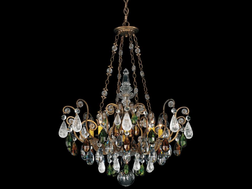 8-Light Renaissance Rock Crystal Candelabra Chandelier