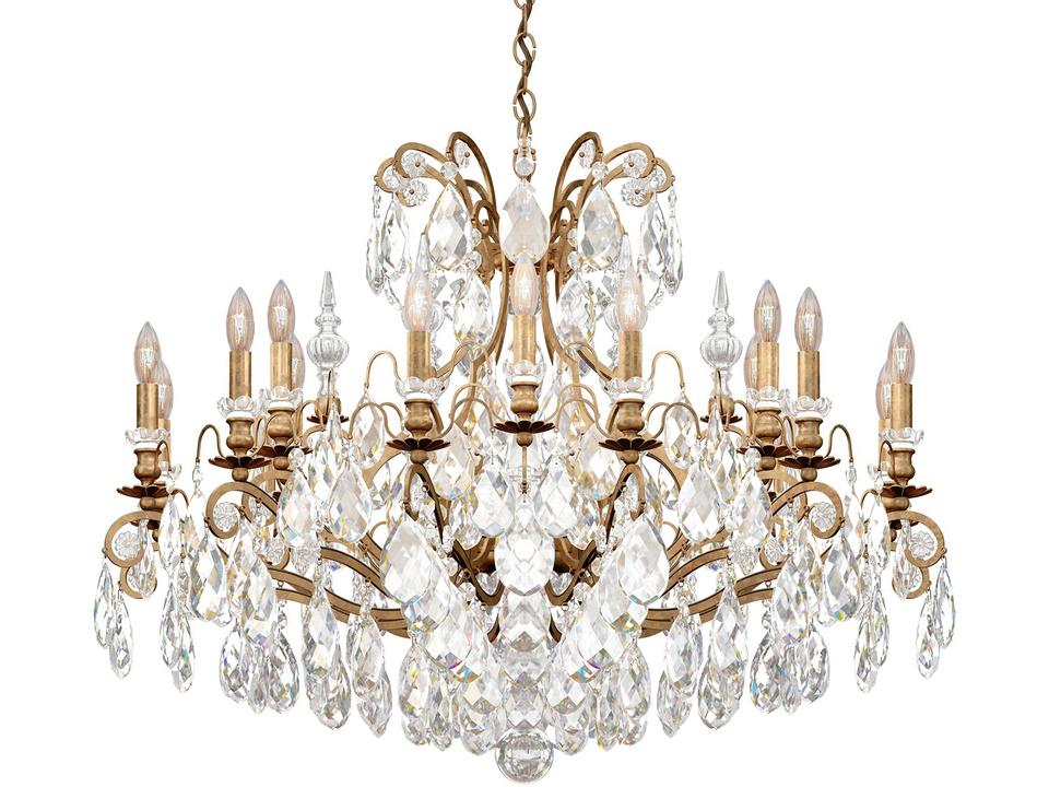 Renaissance Crystal Candelabra Chandelier in Gold