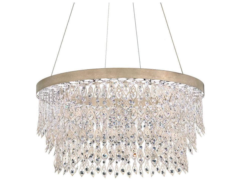 Pavona 1-Light Silver Round Chandelier with Radiance Crystal