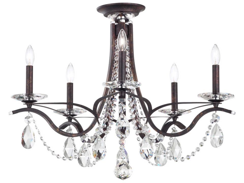 Vesca 5-Light Bronze Crystal Chandelier