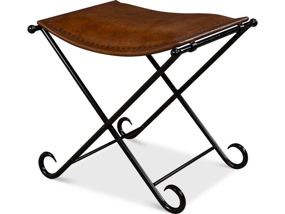 Mozambique Leather Field Accent Chair in Brown