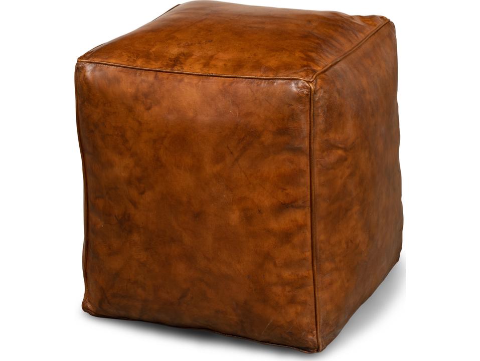 Sunday Afternoon Leather Cube Ottoman