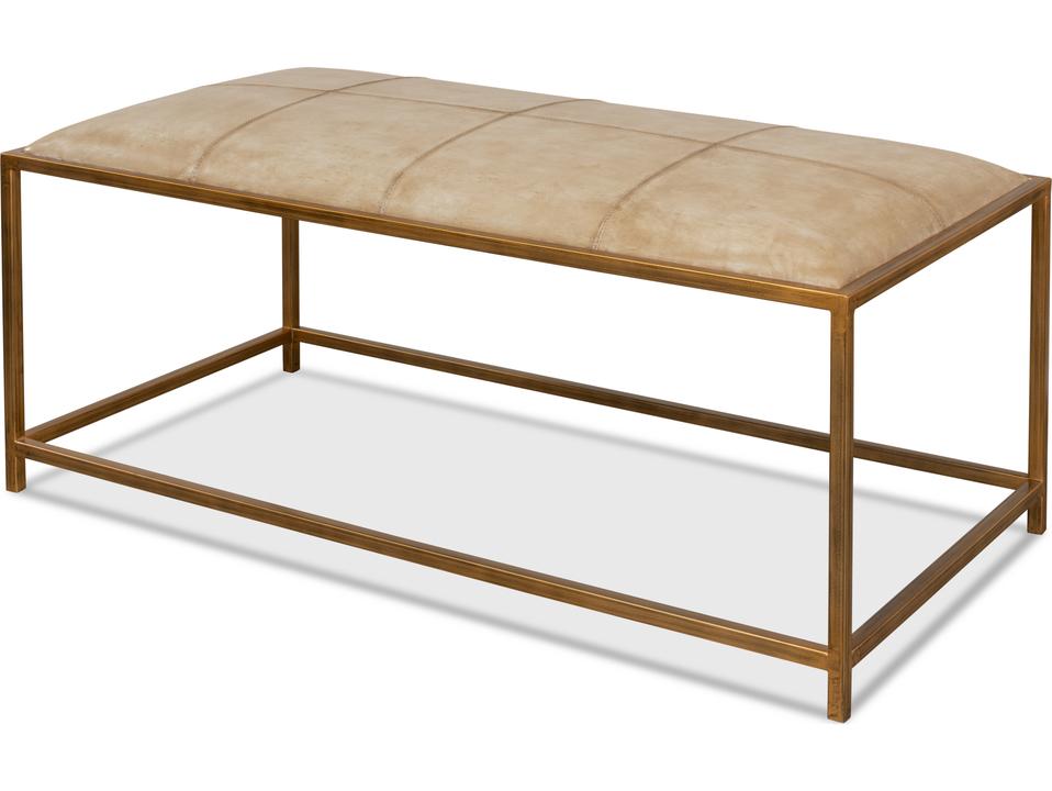 Montvale Coffee Table Bench with Antiqued Vellum Finish