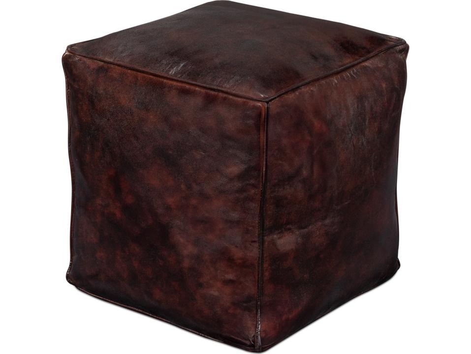 Sunday Afternoon Leather Accent Cube in Dark Brown