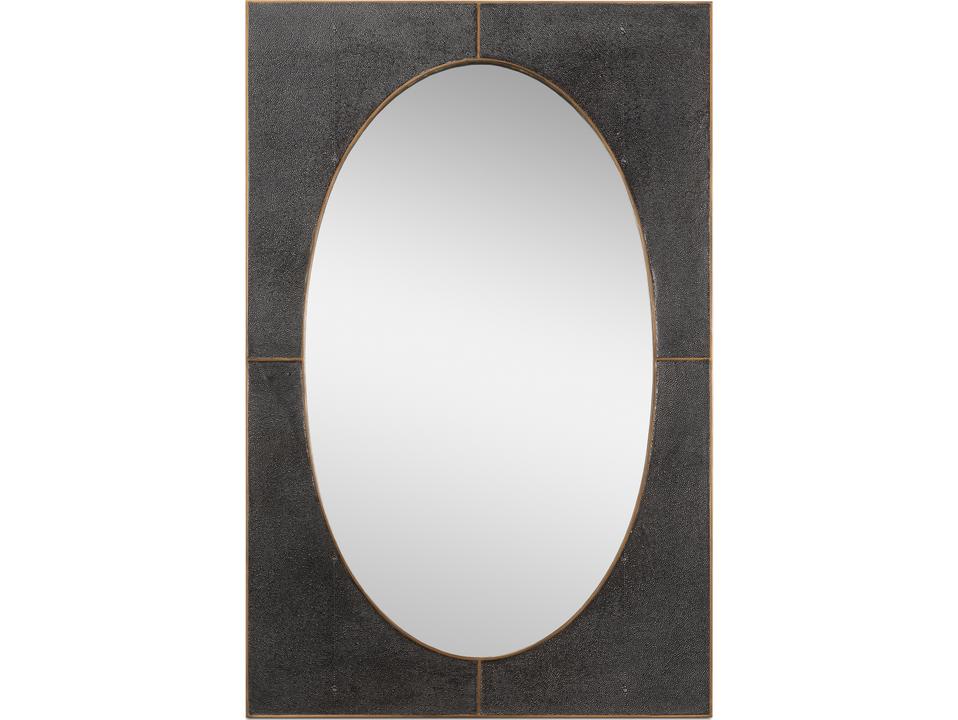 Francis Mirror Shagreen with Antique Grey and Brass Finish