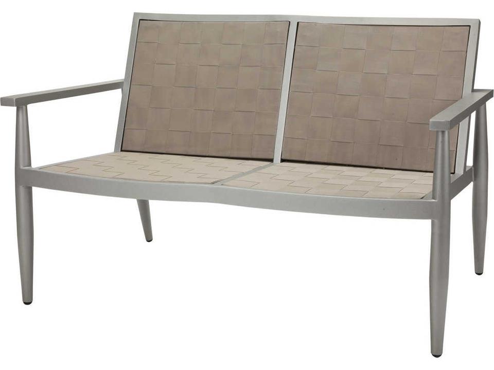 Danish Loveseat in Powder-Coated Aluminum and Sling Strap