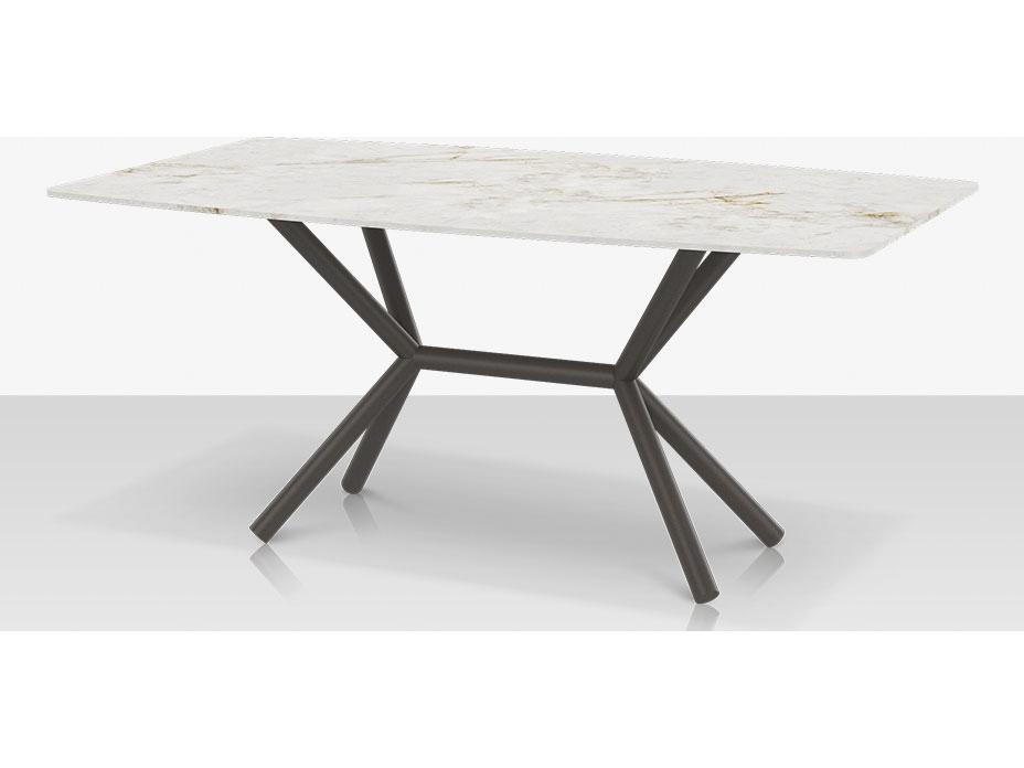 Oliver Aluminum Rectangular Porcelain Dining Table