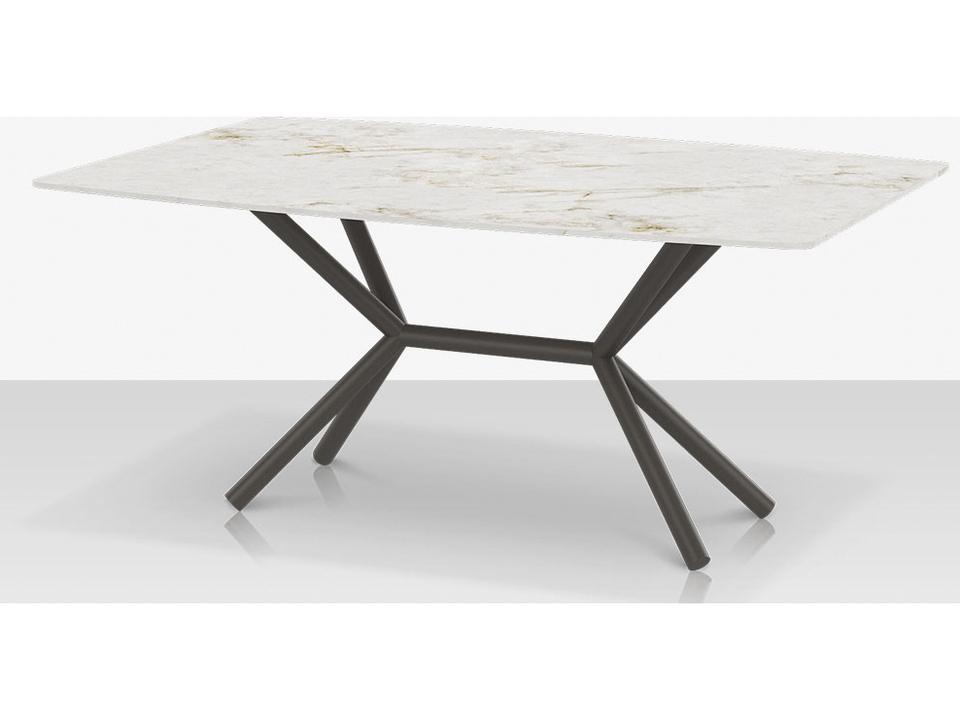 Oliver 72-Inch Aluminum Rectangular Porcelain Dining Table