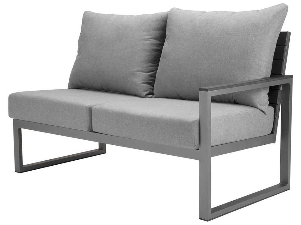 Modera Right Arm Loveseat in Powder Coated Aluminum and Fabric
