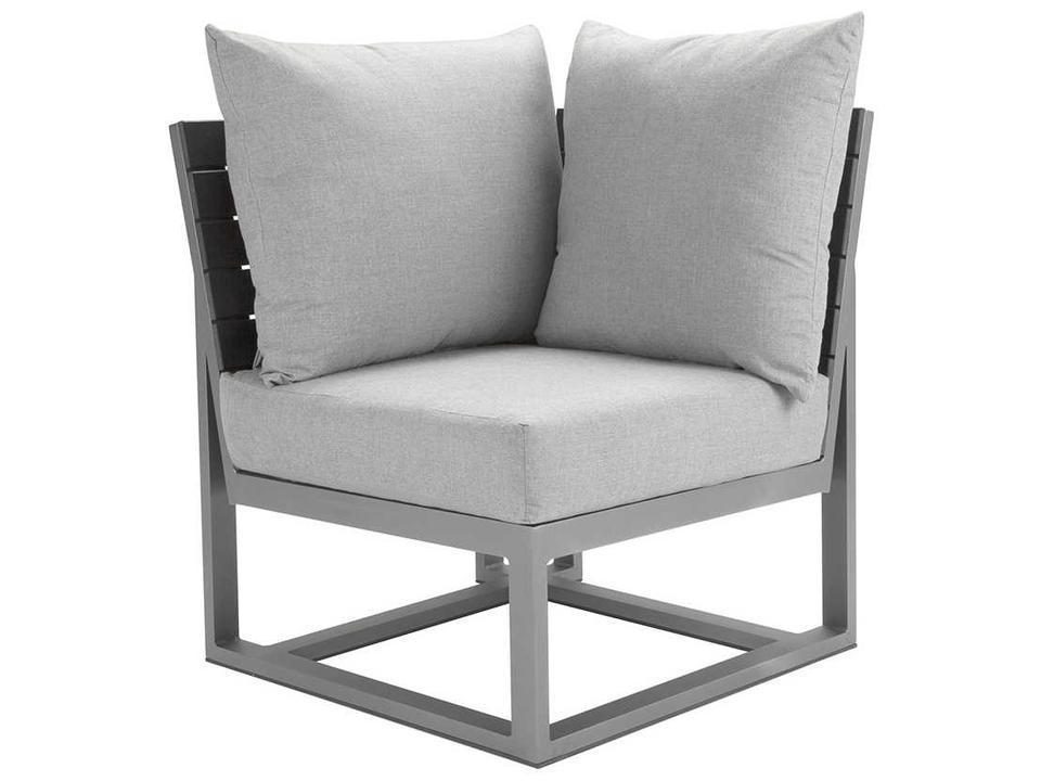 Modera Aluminum Corner Lounge Chair in Powder-Coated Finish