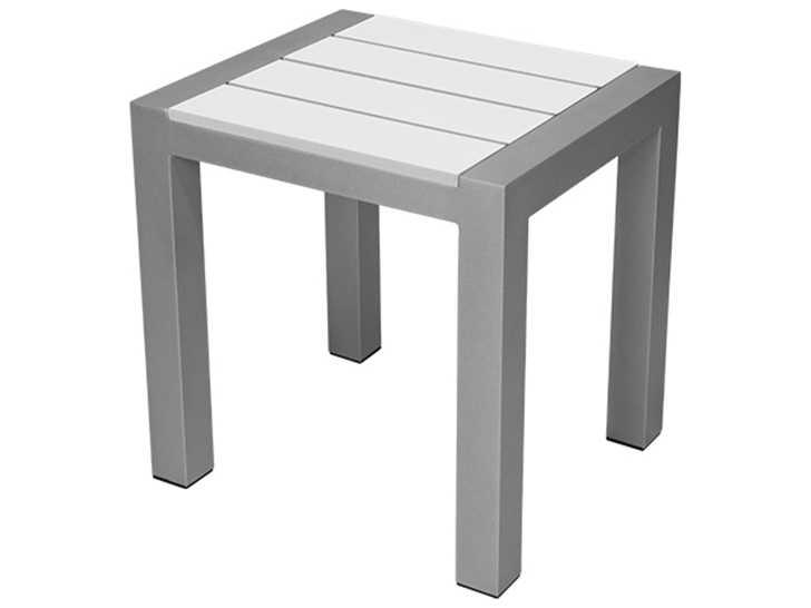 Modera Square Outdoor End Table in Powder Coated Aluminum