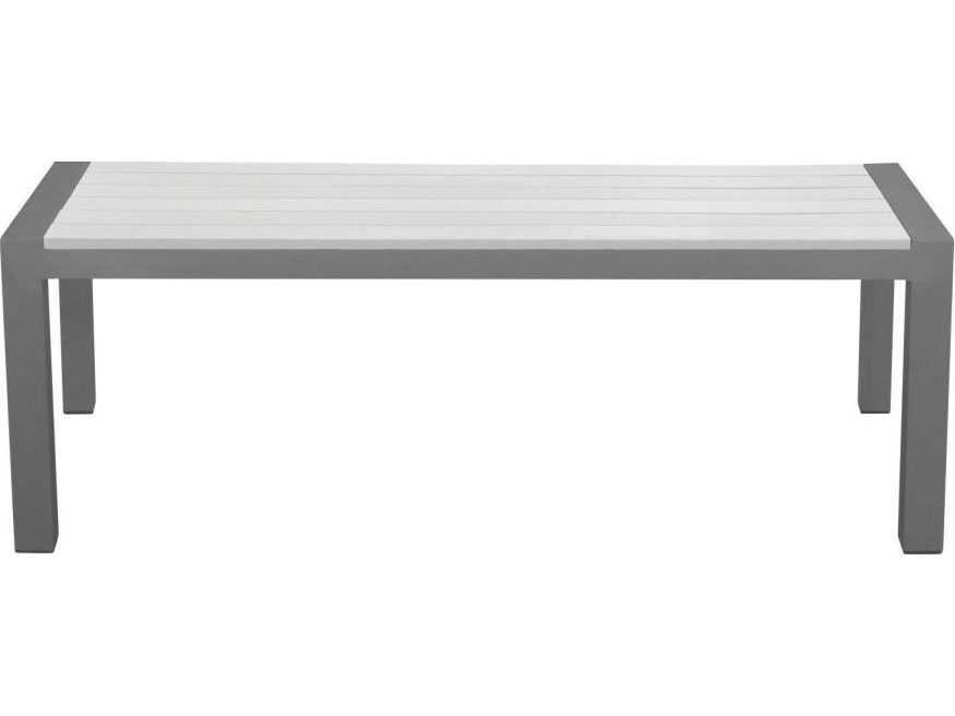 Modera Rectangular Coffee Table with Powder-Coated Aluminum Frame