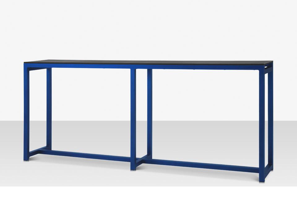 Modera Rectangular Drink Rail Bar Height Table in Powder-Coated Aluminum and Duraboard