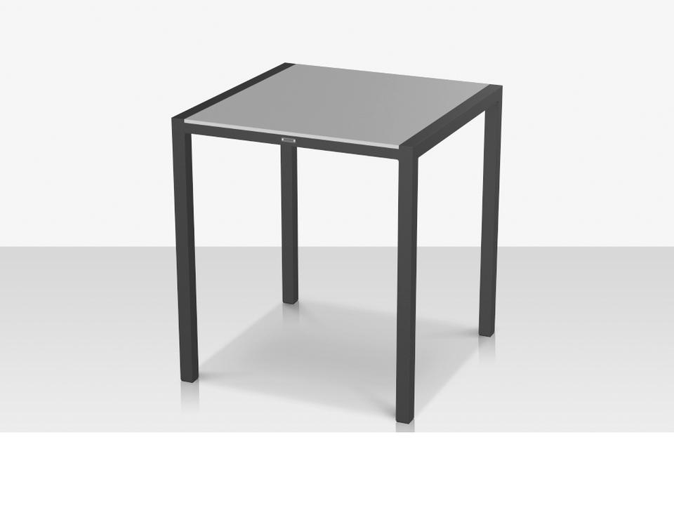 Modera Large Square Bar Table in Powder Coated Aluminum and Composite Wood