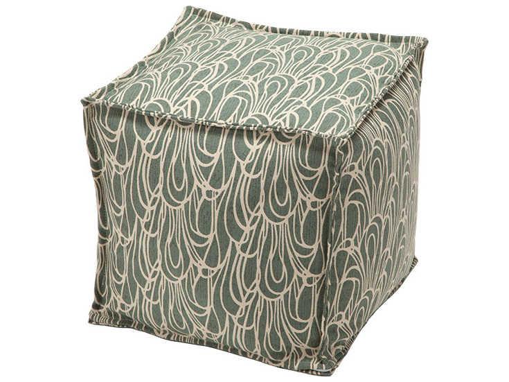 Casbah Outdoor Fabric Cushion Ottoman in Washable Fabric