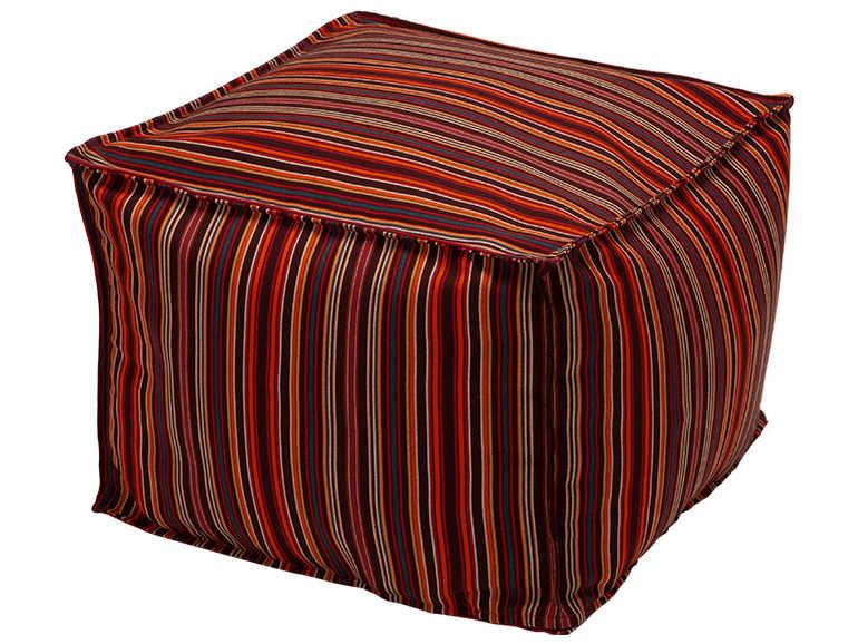Casbah Square Pouf Ottoman in Performance Fabric and Textilene