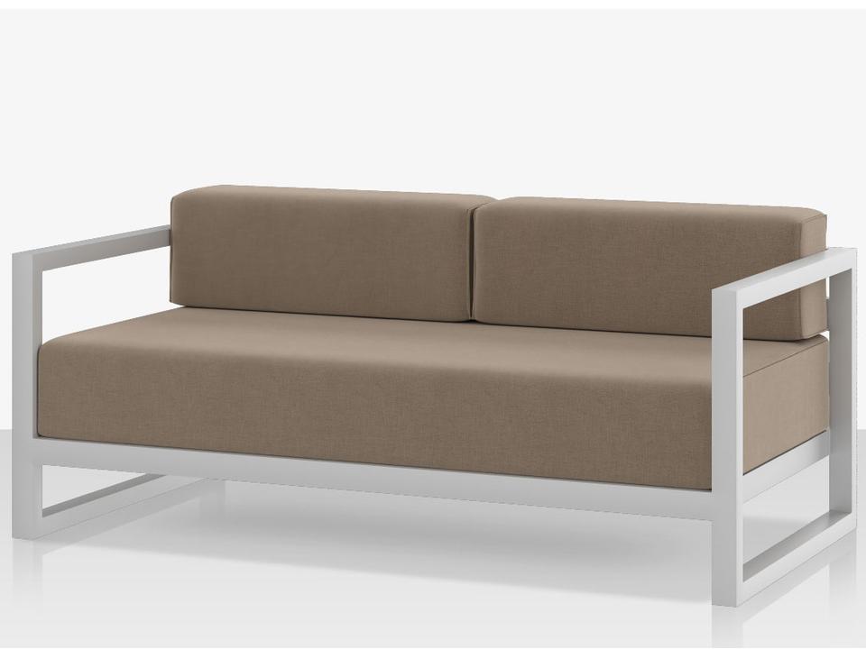 Iconic Outdoor Loveseat in Powder-Coated Aluminum