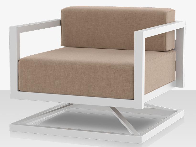 Iconic Aluminum Swivel Lounge Chair in Powder Coated Finish