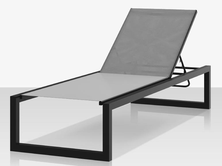 Iconic Aluminum Sling Armless Chaise Lounge in Powder Coated Finish