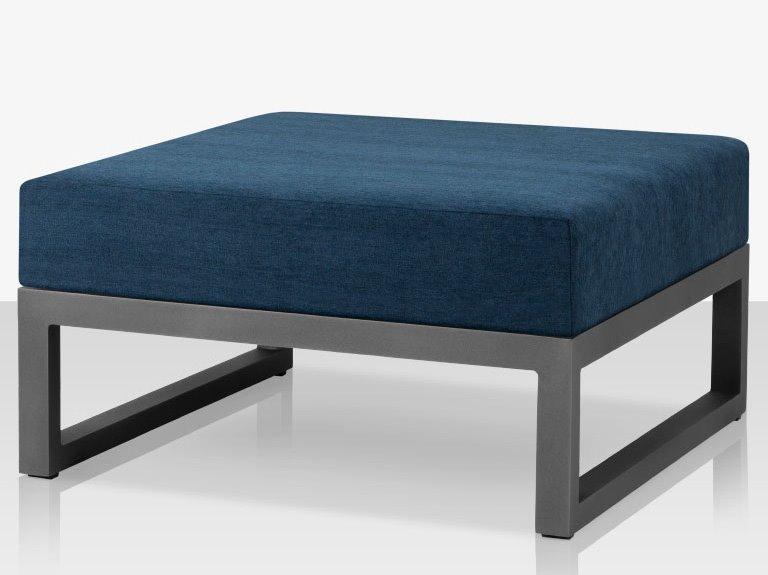 Iconic Aluminum Outdoor Ottoman in Powder-Coated Finish