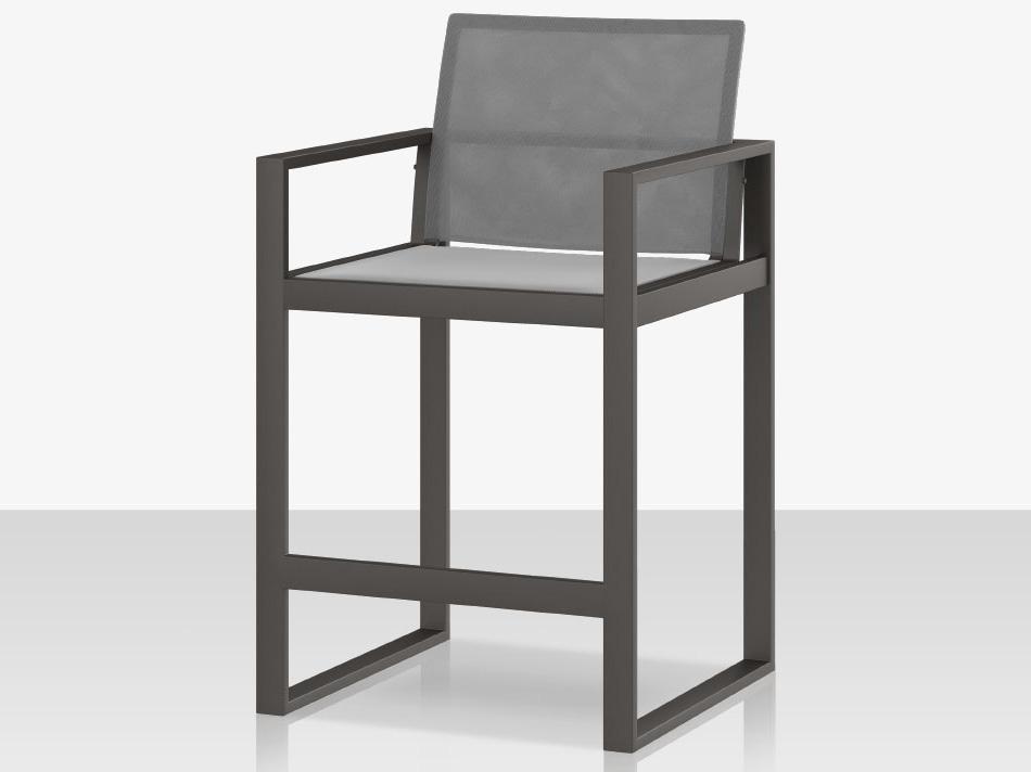 Iconic Powder Coated Aluminum Bar Arm Chair with Sling Seating