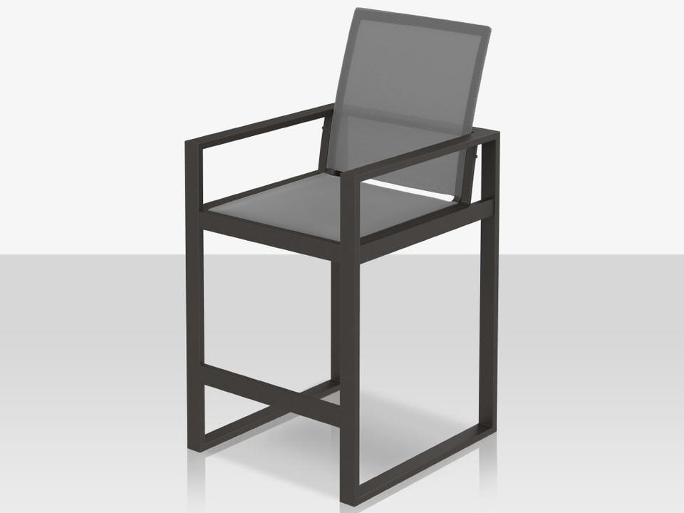 Iconic Aluminum Sling Highback Bar Arm Chair in Powder-Coated Finish