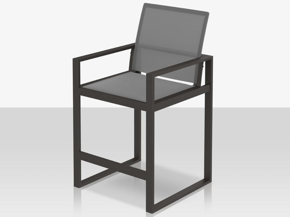Iconic Aluminum Sling XL Highback Bar Arm Chair in Powder-Coated Finish