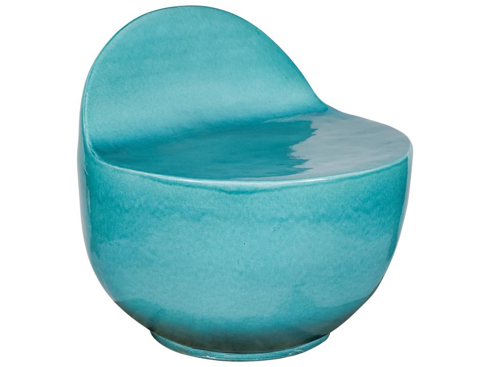 Ceramics Aquamarine Gloss Ceramic Dining Chair with Handmade Glaze