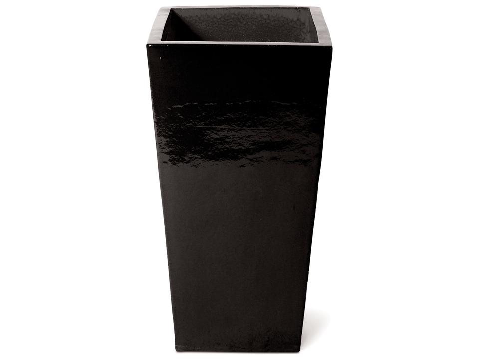 English Gloss Black Ceramic Square Planter