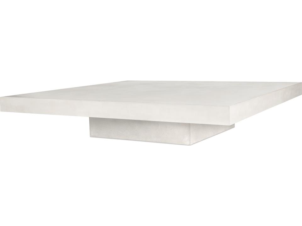 Perpetual Lima Square Coffee Table in Ivory White Lightweight Concrete