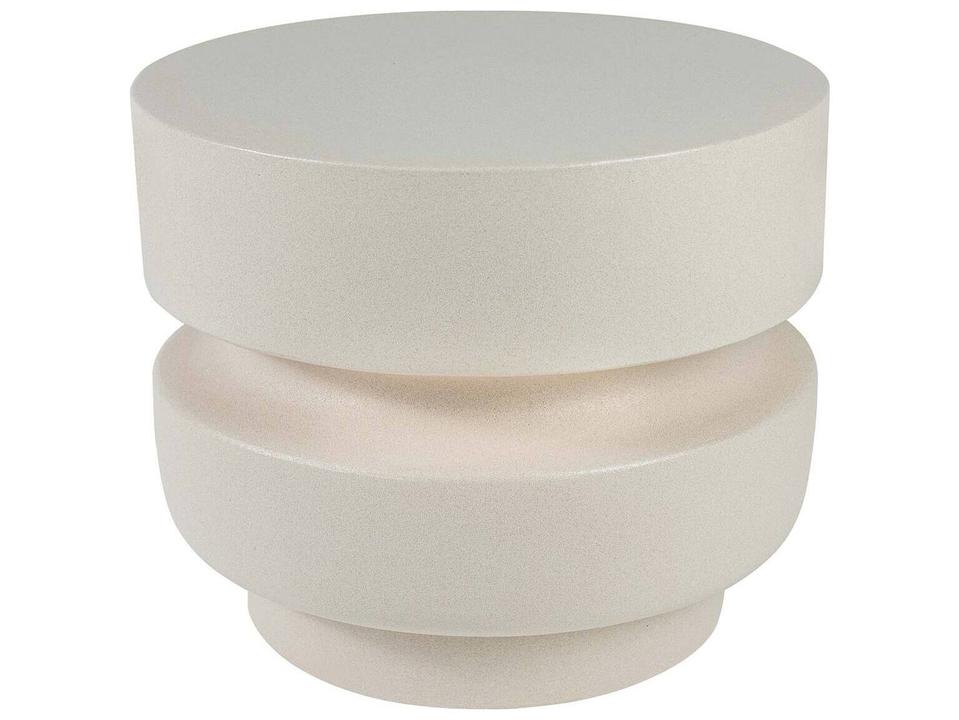 Provenance Ceramic Sand Matte Round Patio End Table