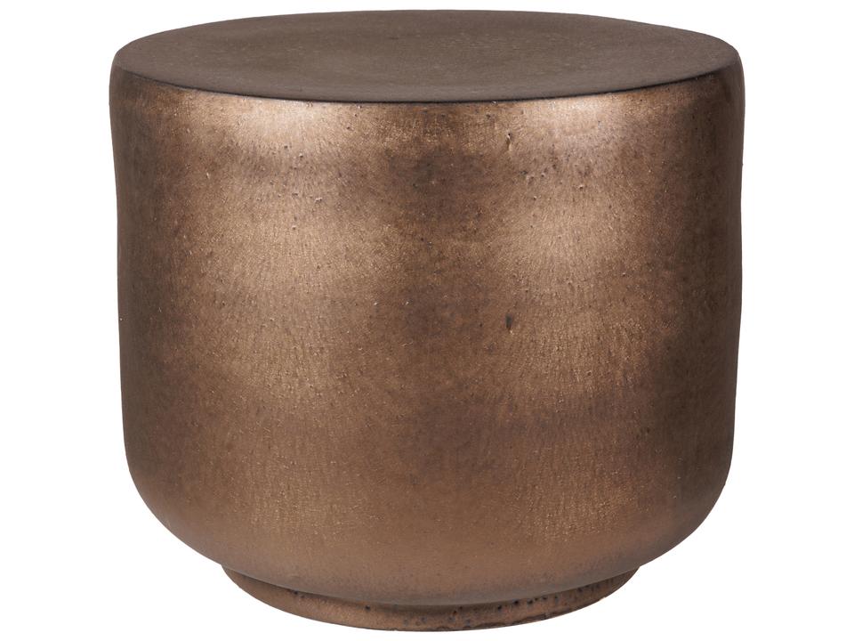 Provenance Signature Ceramic Round End Table in Glazed Ceramic by Laura Muller