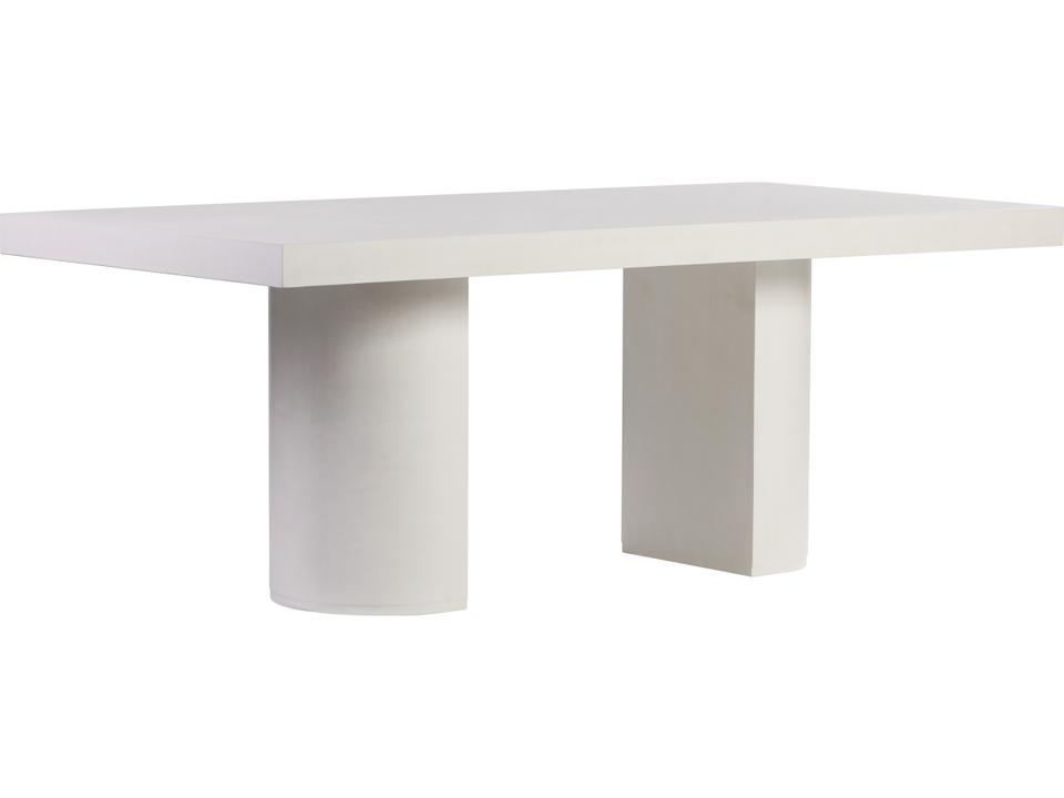 Perpetual Andoo 108-Inch Rectangle Dining Table in Ivory White Lightweight Concrete
