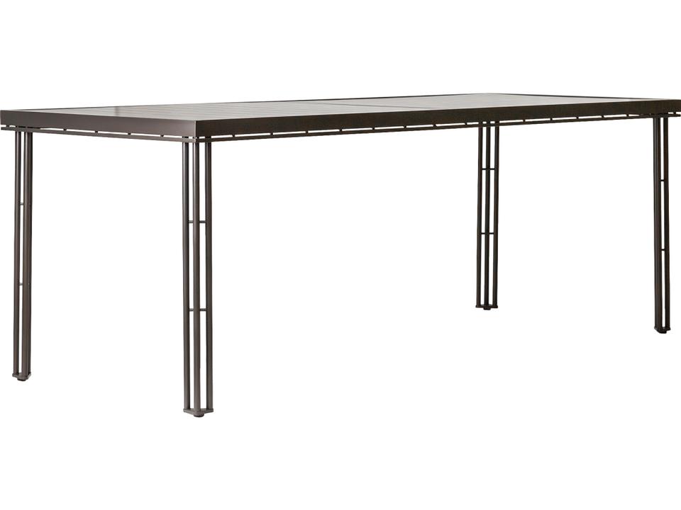 Patinero Rectangular Counter Table in Smooth Charcoal Satin Aluminum