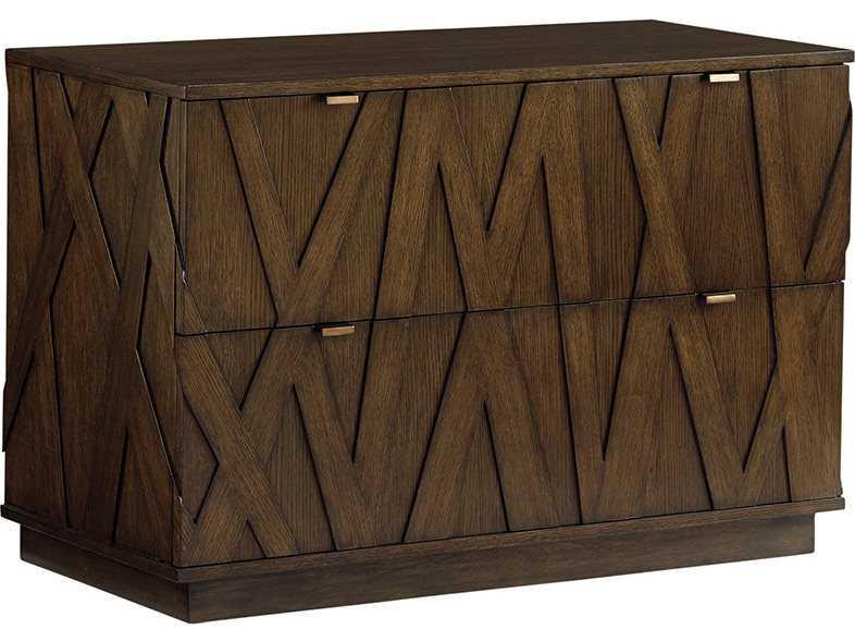 Cross Effect Prism File Chest 2-Drawer File Cabinet in Mocha and Bronze