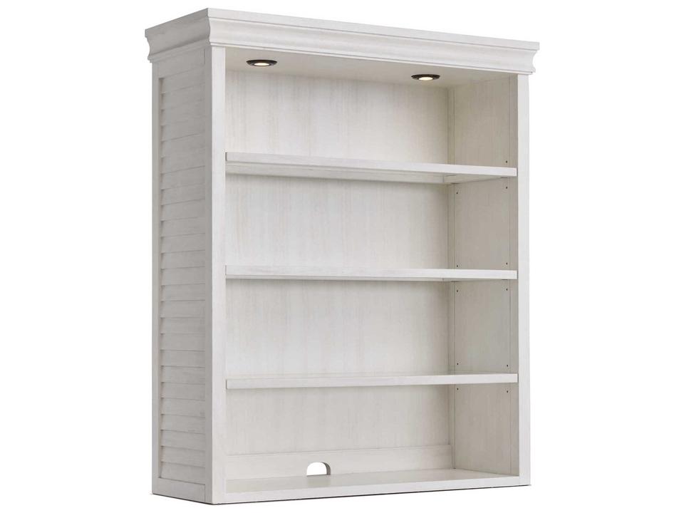 Sanibel Melbourne Display Deck with Adjustable Glass Shelves and LED Lighting in Shell White
