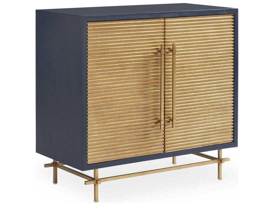 Haydon 2-Door Accent Cabinet in Navy and Gold