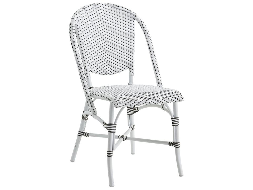 Alu Affaire Sofie Stackable Bistro Side Chair in White Cappuccino Dots